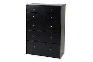 Bedroom Furniture: Black Pearl Highboy - Seven Drawers