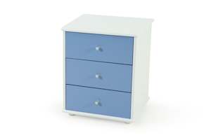 Bedsides: Carnival Bedside Light Blue - Three Drawer
