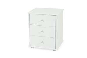 Bedsides: Carnival Bedside White - Three Drawer