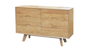 Lowboys: Elm Lowboy - Six Drawers