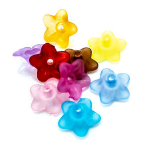 Acrylic: Acrylic Lucite Flower Frosted Crocus Lily 10mm x 4mm