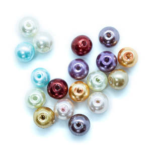 Coloured Glass Pearl Beads 6mm