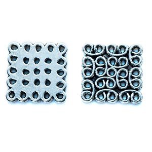 Connectors: Tibetan Silver Filigree Link Connector 15mm x 15mm