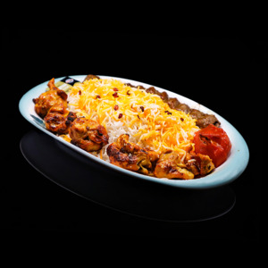 Main Course: Mixed Kebab & Saffron Rice