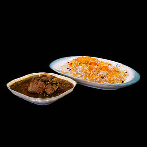 Main Course: Ghormeh Sabzi & Saffron Rice