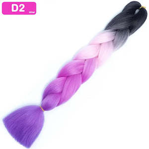 D2 - Jumbo Braiding Hair 24 Inch Ombre Black/Pink/Purple/Purple - Afrihair