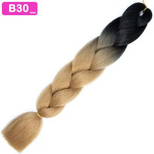 Synthetic Hair Braids: B30 - Jumbo Braiding Hair 24 Inch Ombre Black/Dark Blonde - Afrihair