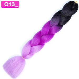C13 - Jumbo Braiding Hair 24 Inch Ombre Black/Purple/Light Purple - Afrihair