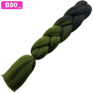 B90 - Jumbo Braiding Hair 24 Inch Ombre Black/Green - Afrihair