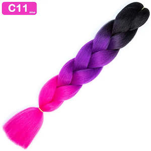 C11 - Jumbo Braiding Hair 24 Inch Ombre Black/Purple/Pink - Afrihair