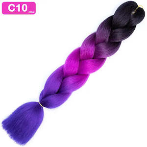 Afrihair Three Tone: C10 - Jumbo Braiding Hair 24 Inch Ombre Black/Purple/Blue - Afrihair