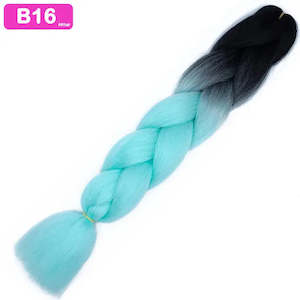 B16 - Jumbo Braiding Hair 24 Inch Ombre Black/Soft Mint - Afrihair