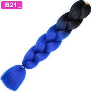 B21 - Jumbo Braiding Hair 24 Inch Ombre Black/Blue - Afrihair