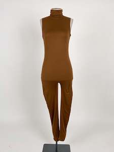 Jahna Barraclough: Bumpsuit | Brown Maternity Jumpsuit | Size XS
