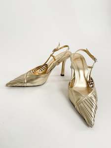 Footwear: Zara | Gold Footwear | Size 4