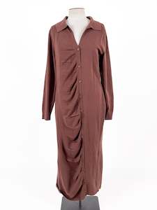 Maternity: Pretty Little Thing | Brown Maternity Dress | Size L