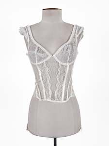 Rhia Jennings: Unknown Brand | White Cocktail Top | Size S