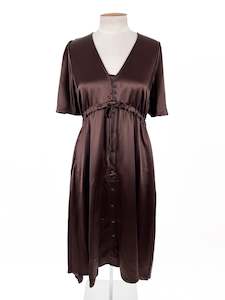 Molly Marsland: Feather + Noise | Brown Casual Dress | Size 10