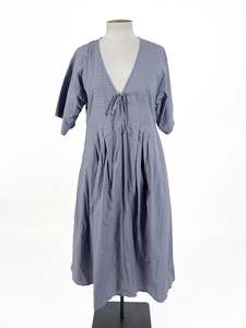 Plaid: Deiji Studios - Blue Midi Dress (Size M)