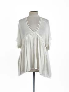 Tops: Decjuba - White Blouse (Size L)