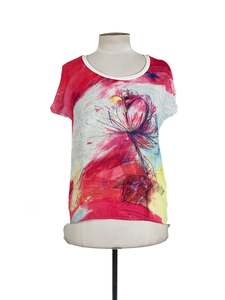 Tops: Abercrombie & Fitch - Multicoloured & White T-shirt (Size M)