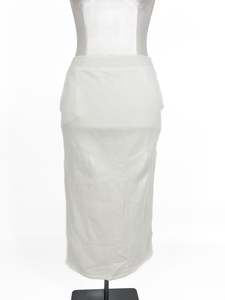 Midi Skirts: GU | White Casual Skirt | Size 8