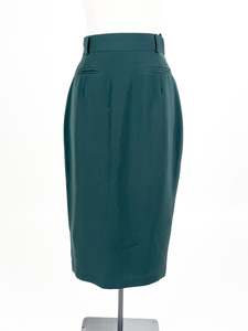 Midi Skirts: George Spyrou | Green Casual Skirt | Size 6