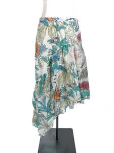 & Other Stories - White & Multicoloured Midi Skirt (Size 10)