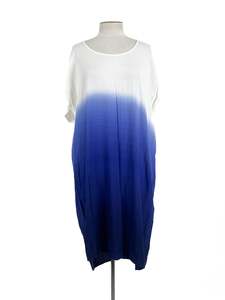 Sabine - Blue & White Midi Dress (Size 16)
