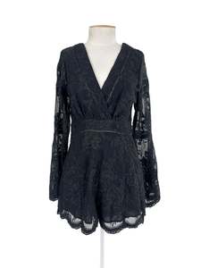 Street Heart - Black Playsuit (Size 10)
