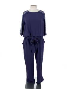 Jumpsuits Playsuits: Alannah Hill - Navy Jumpsuit (Size 16)