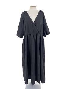 Plaid: Isobelle - Black Midi Dress (Size 24)