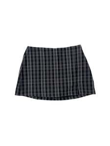Plaid: Stradivarius - Grey Mini Skirt (Size L)