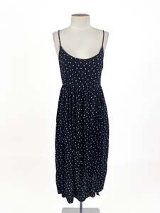 Polka Dots: Atmos & Here - Black & White Midi Dress (Size 8)