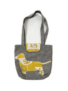 Accessories: Unknown Brand - Grey & Yellow Bag (Size OS)