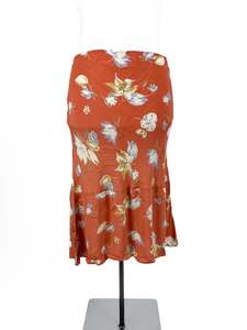 Glory - Orange Midi Skirt (Size 14)