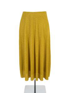 Maxi Skirts: Mango - Yellow Midi Skirt (Size S)