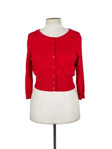 Designer: Review - Red Cardigan (Size 16)