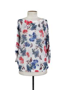 Knits Jackets Coats: Blue Sand - White & Multicoloured Knitwear (Size M)