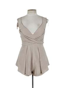 Jumpsuits Playsuits: White Fox - Beige Playsuit (Size L)