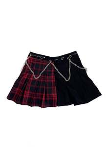 Forest Ink - Black & Red Mini Skirt (Size M)
