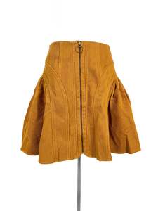 Plaid: Karen Walker - Gold Mini Skirt (Size 8)