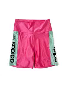 Plain: Adidas - Pink & Green Biker Shorts (Size S)