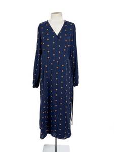 Polka Dots: Black Stone - Navy Maxi Dress (Size 10)