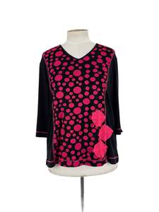 Kooky - Black & Pink Blouse (Size L)