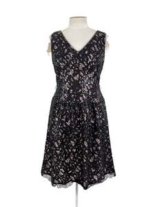 Heine - Black & Beige Midi Dress (Size 12)