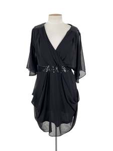 Sequin: City Chic - Black Midi Dress (Size S)