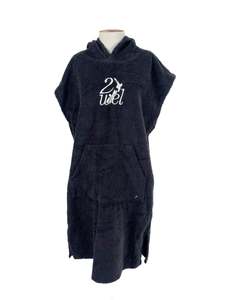 Tops: 2 Wel - Black Wearable Towel (Size S)