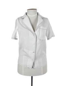 Tops: IU - White Shirt (Size S)