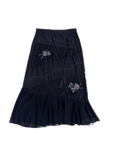 Linzi - Black Midi Skirt (Size 14)